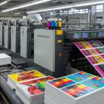 Commercial offset printing press for bulk direct mail production